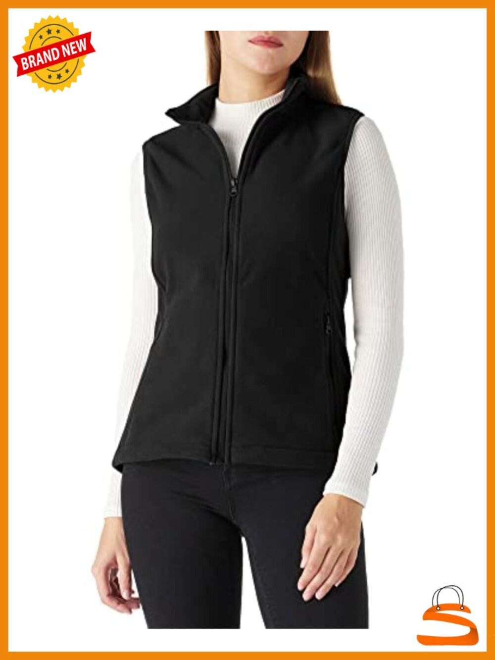 Women's Polar Fleece Vest Full Zip Sleeveless Outerwear Running Vest